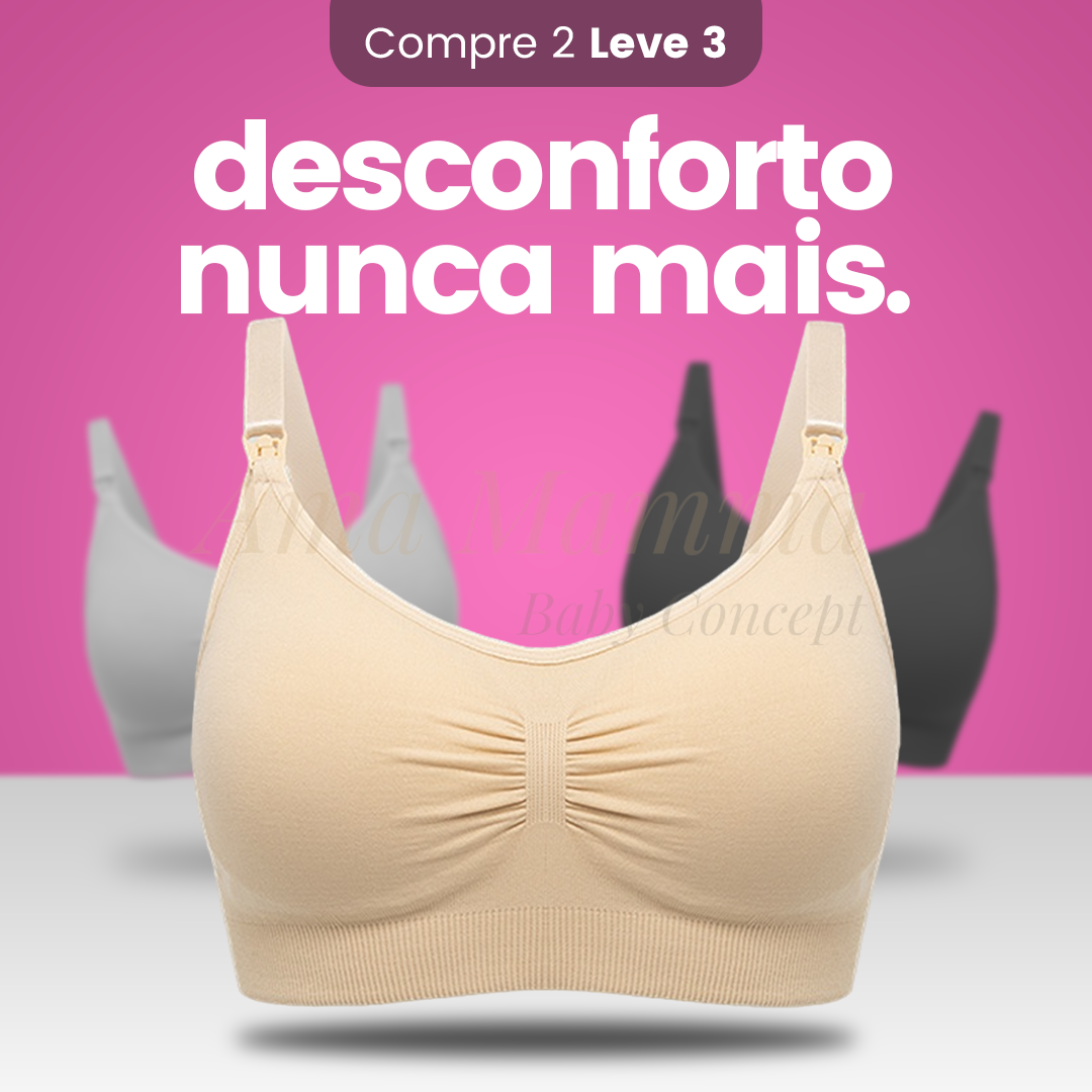 KIT Sutiã de Amamentação Sem Costura | Compre 2 Leve 3 - Ama Mamma