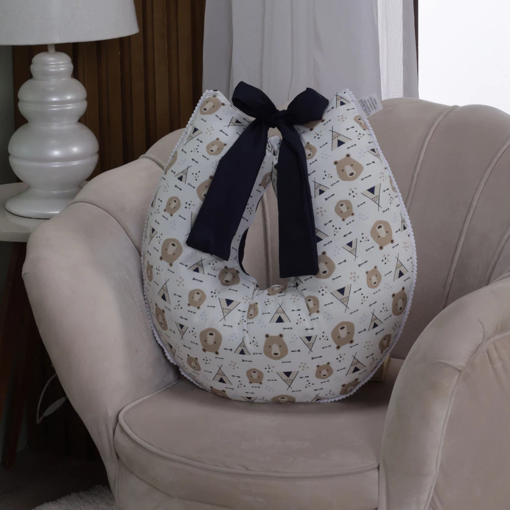 Almofada de Amamentação com Laço 100% Algodão com Zíper - Ama Mamma