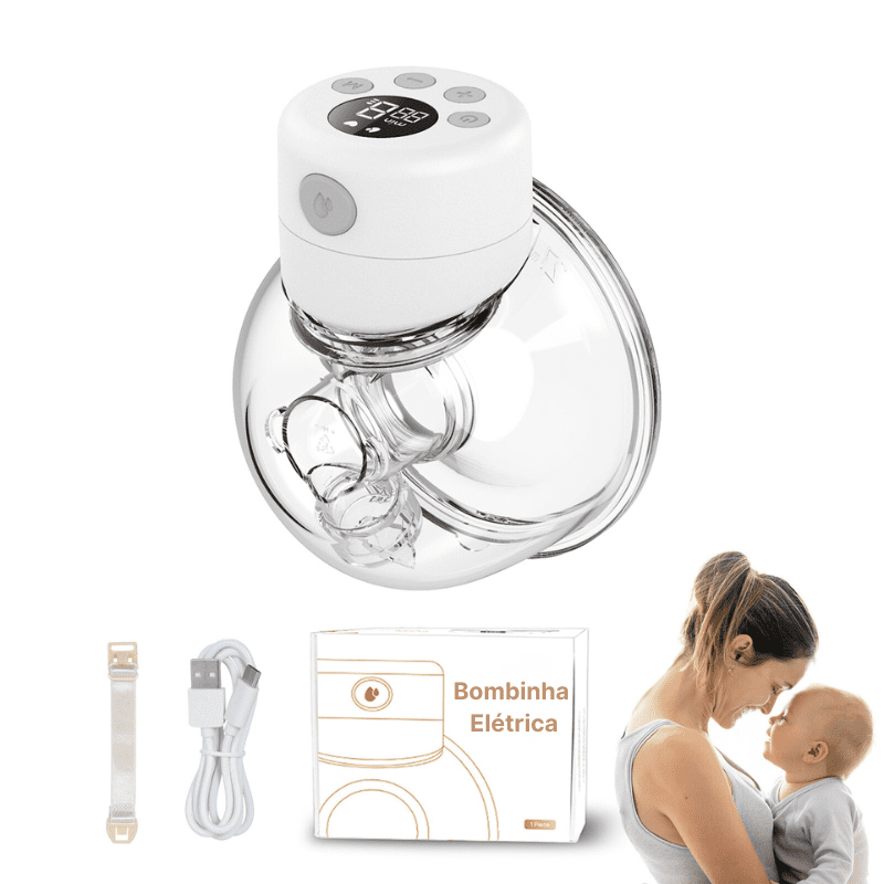 Bombinha de Tirar Leite Elétrica Mãos Livres | Sacos Armazenamento Leite - Ama Mamma