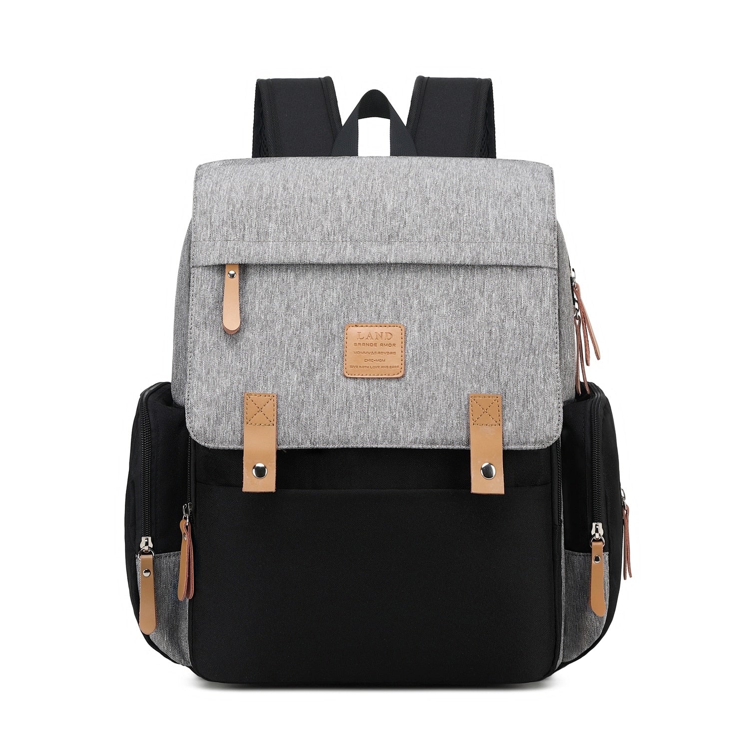 Mochila Bolsa Maternidade Cinza/Preta - Ama Mamma