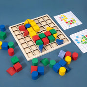 Blocos Criativos Cores e Formas Brinquedo de Madeira - Ama Mamma