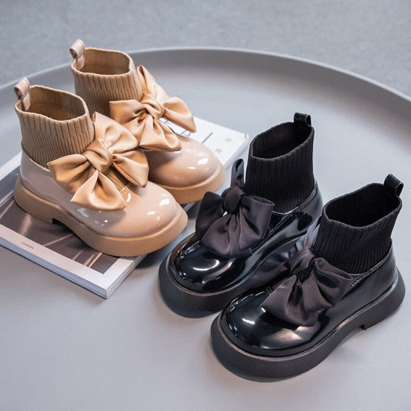 Bota Infantil Feminina Verniz Laço - Ama Mamma