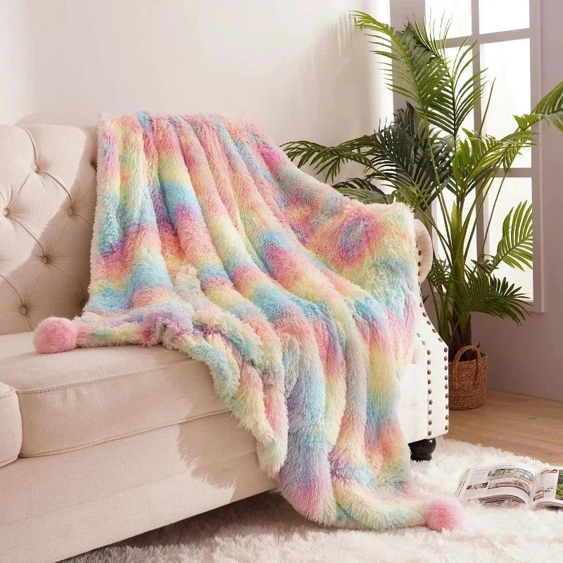 Cobertor Arco-íris Peludo e Aconchegante para Crianças Ama Mamma - Ama Mamma