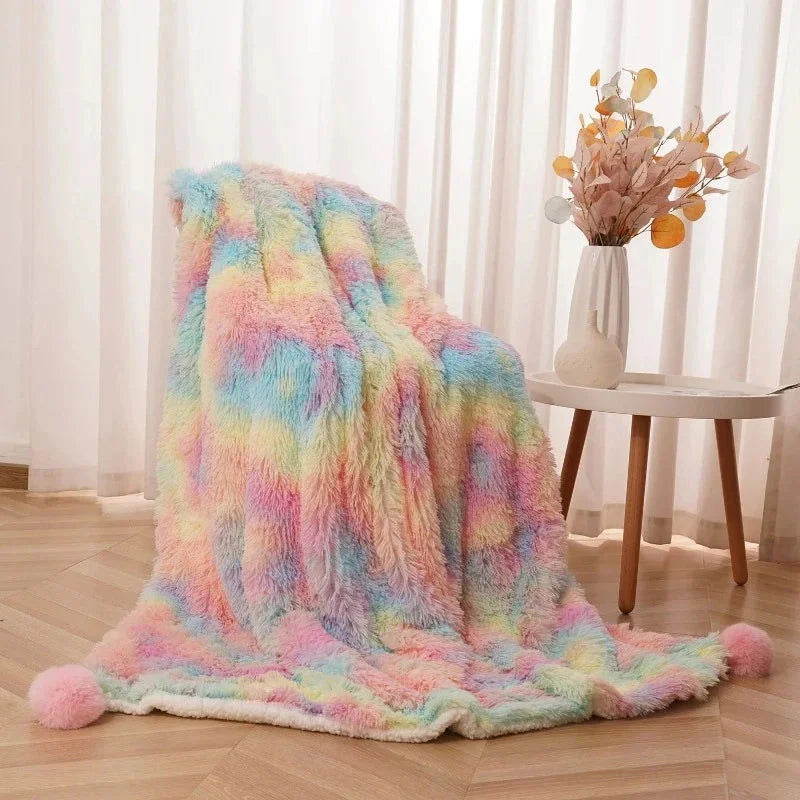 Cobertor Arco-íris Peludo e Aconchegante para Crianças Ama Mamma - Ama Mamma